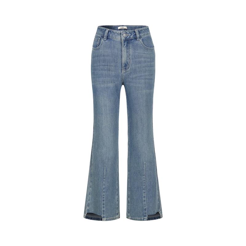 JUZUI Women's Slim-Fit Flared Cropped Jeans