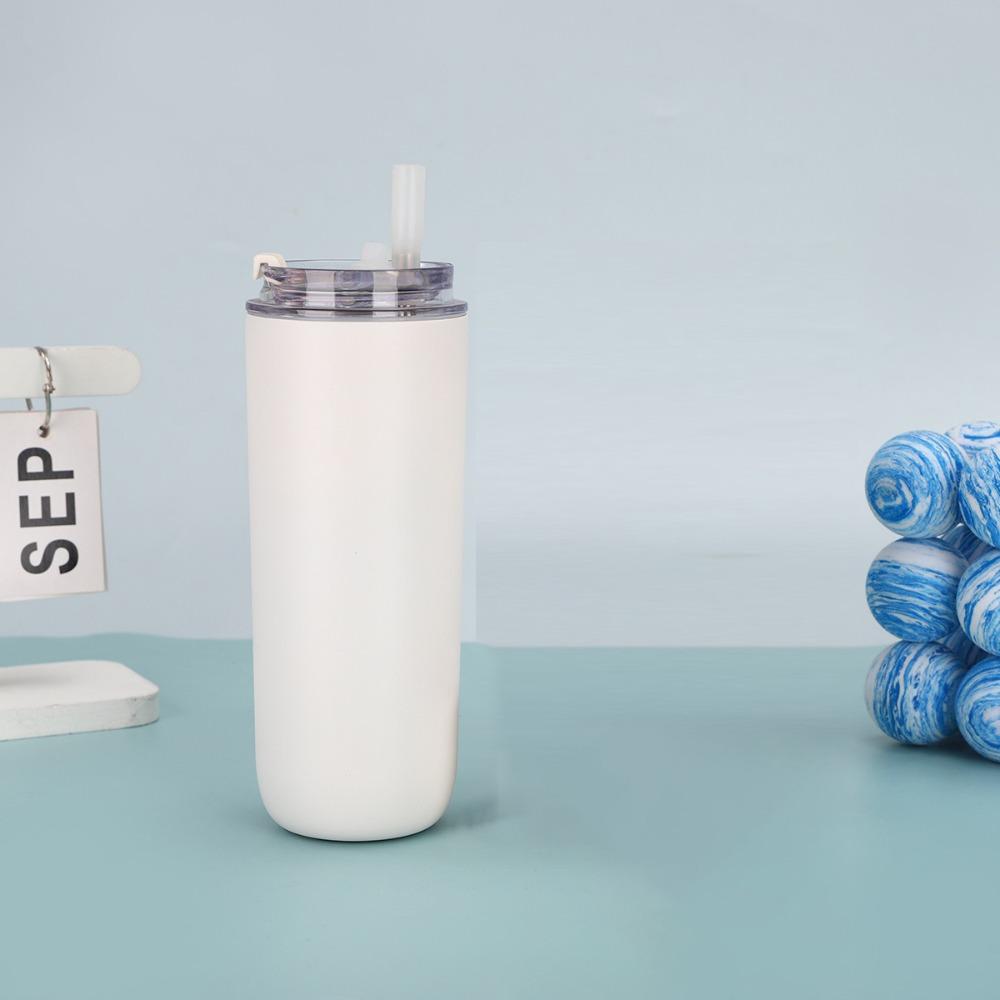 Doppelwandiger vakuumisolierter Becher mit Griff und Strohhalm Tasse Geschenk Strohhalmbecher Autohalterung