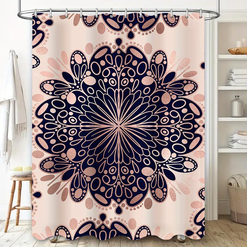 Blue Seashell Print Shower Curtain Waterproof Fabric for Home Decor Bathroom Accessories 72x78in (183X200cm)