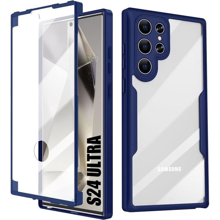 Coque de protection - BOOLING - Samsung Galaxy S24 Ultra - 360 Intégrale - Anti-Rayures - Bleu Marine