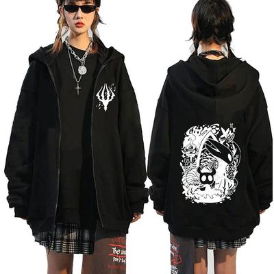 Hot Game Hollow Knight Graphic Zipper Hoodie Men Retro Fashion Clothing Zip Up Sweatshirt Casual Pullover Oversized Coats Hooded