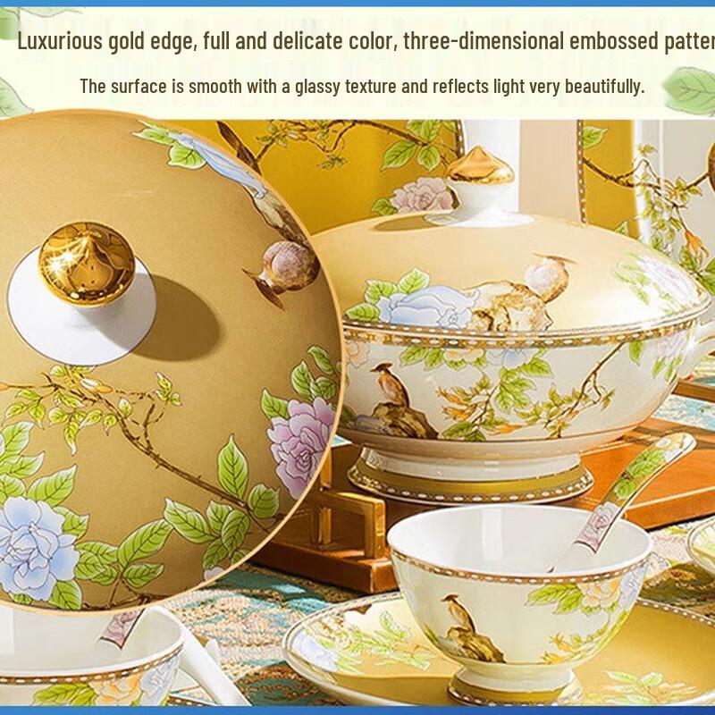 Hecai Jingdezhen Bone China 40-Piece Dinner Set