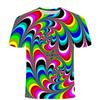 3Dt-Shirt Vertigo Pattern Print Casual Versatile Crew Neck Men'S T-Shirt