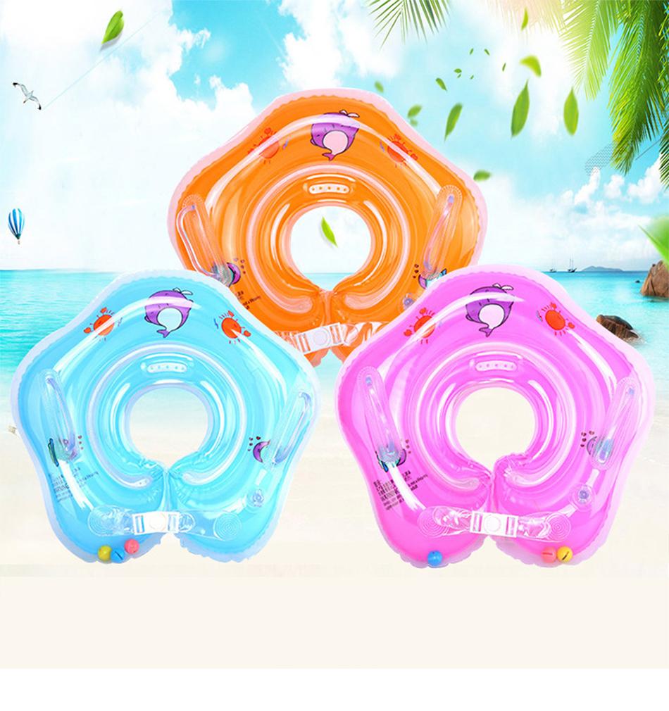 Baby Pool Swimming Bath Shower Neck Floating Water Tub Inflatable Circle Ring