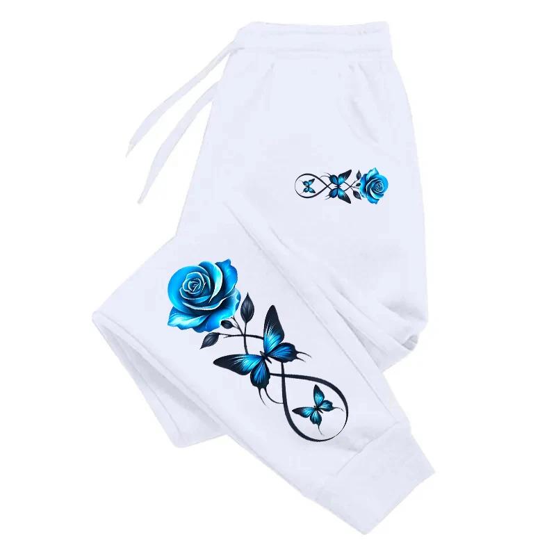 Season Casual Sports Trousers for Women High Quality Butterfly Printed Sweatpants Gym Fitness Versatile Outdoor Jogger Pants