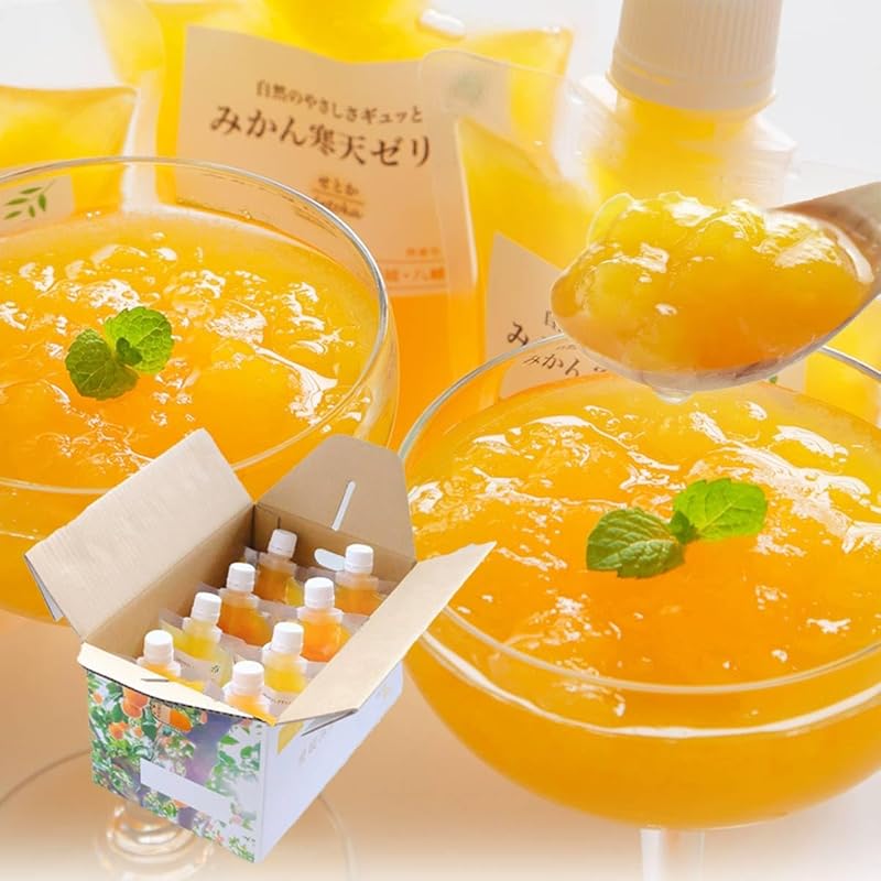 

[Miyamoto Orange Garden] mandarin orange agar jelly (150g x 8 pieces) drinking jelly pouch No coloring Unscented Compare food set No gelling agent or