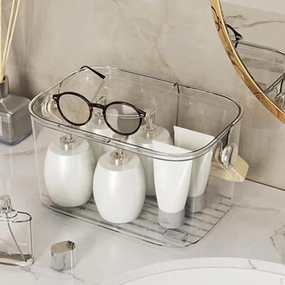 Shower Caddies Basket Toiletry Organizer Bin Clear Design Multipurpose Tote Storage with Lid