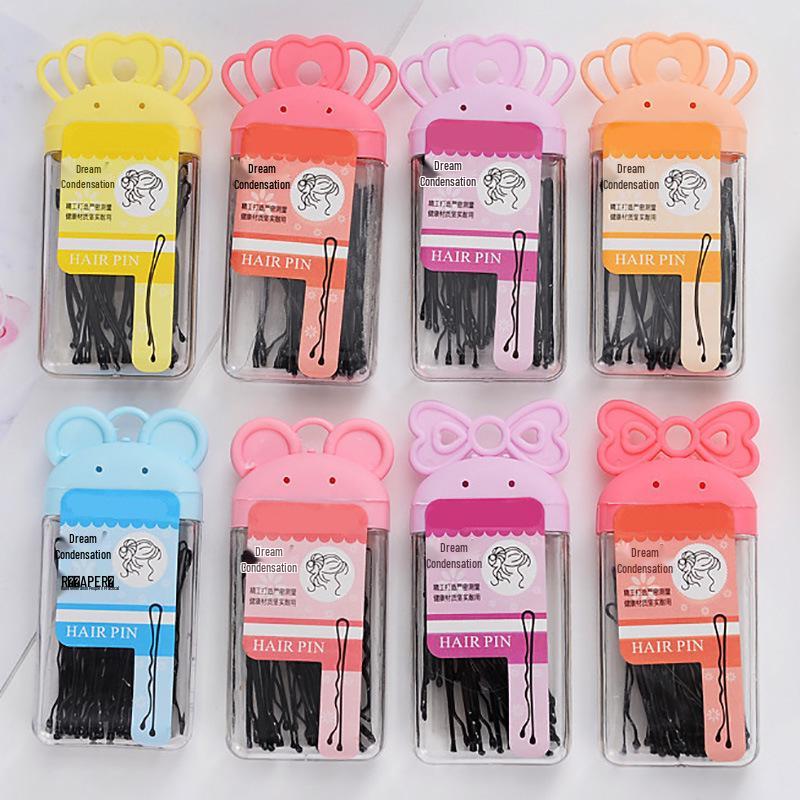 

Черная мультяшная заколка для волос, не выцветающая - Утолщенная заколка-однослово для пучка, челки и боковая заколка для женщин Bow Clip