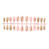 Press on Nails Almond Fake Nails French Tip False Nails with Design Glossy Full Cover Acrylic Glue on Nails Artificial Stick on Nails for Women 24Pcs