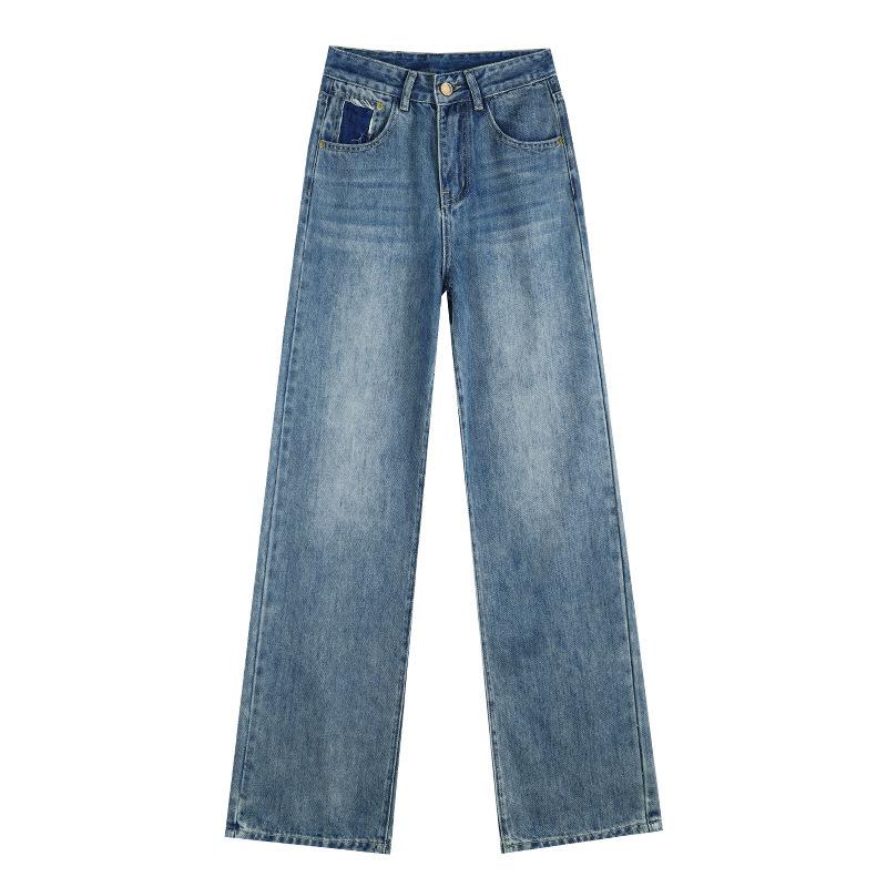 Women's High-Waisted Retro Slimming Jeans - Fall 2025 Collection: Wide-Leg, Floor-Length, Straight-Leg Pants for Spring/Autumn.