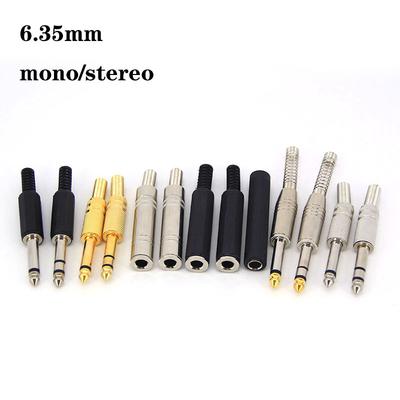 6,35 mm 6,5 mm Audio Stecker Buchse Mono Stereo Lötverbinder Stecker Buchse 2 3 Pol vergoldet Metall Verstärker Mikrofon Konverter