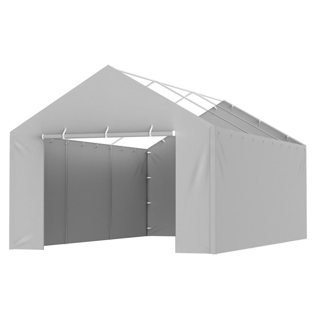 Carport Replacement Canopy Cover Side Wall 12 x 20 ft, Garage Tent Shelter Tarp Heavy-Duty Waterproof & UV Protected, Easy Installation with Ball