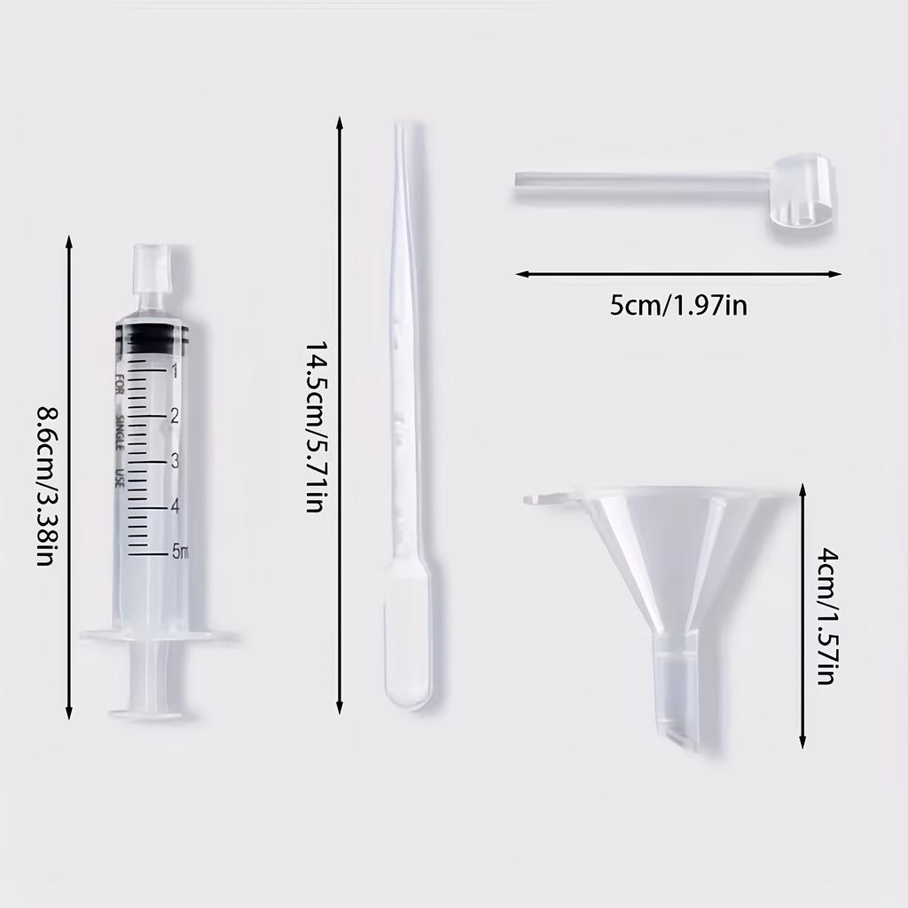 20-piece Set of Fragrance Refills: Plastic Funnels, Pipettes, Droppers, and Syringes - Ideal for Travel and Homemade