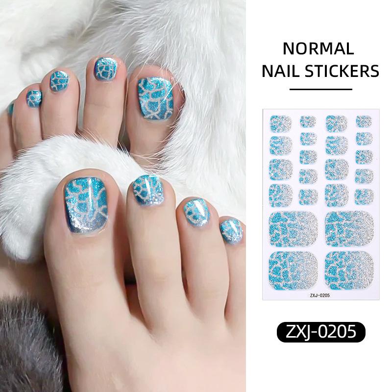 

New Summer Glossy Pink Gradient Toenail Stickers, Perfect for Beachy Girls, Trending Nail Art Stickers. ZXJ-0205
