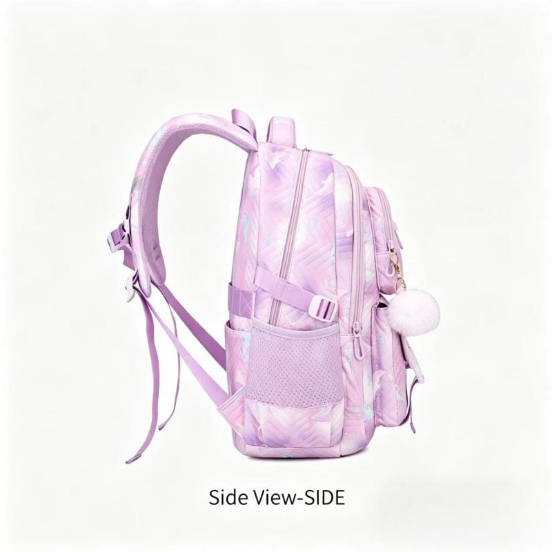 New Primary Girl Student Schoolbag Lightweight Wear-resistant Backpack Fashion Contrasting Color Cute Cartoon Fish Junior High School Student Book Bag