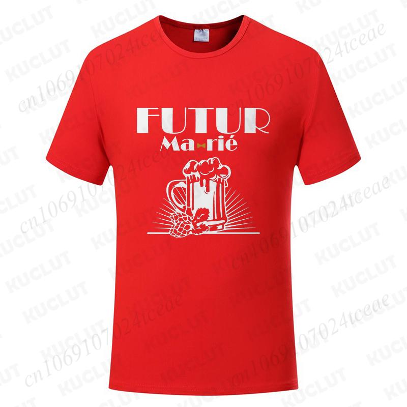 Fashion Single Farewell Tops French Boyfriend Bachelor Party T-shirts Evg Future Team Groom Man Shirt Wedding Father's Day Tees