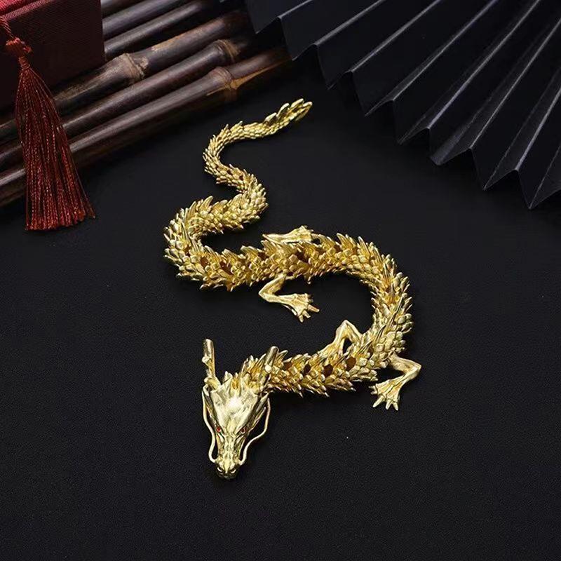 Alloy 3D Dragon Can Rotate Dragon Tabletop Arts And Crafts Decoration Dragon Statue Creative Gift Children'S Toy Gift