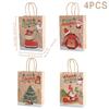 Christmas Kraft Paper Gift Bags Xmas Candy Cookies Gift Tote Bag Christmas Decoration 2025 for Home Navidad Noel New Year 2025