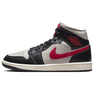 Air 1 Mid Black College Grey Women Sneakers Gym-Red Sail BQ6472-060