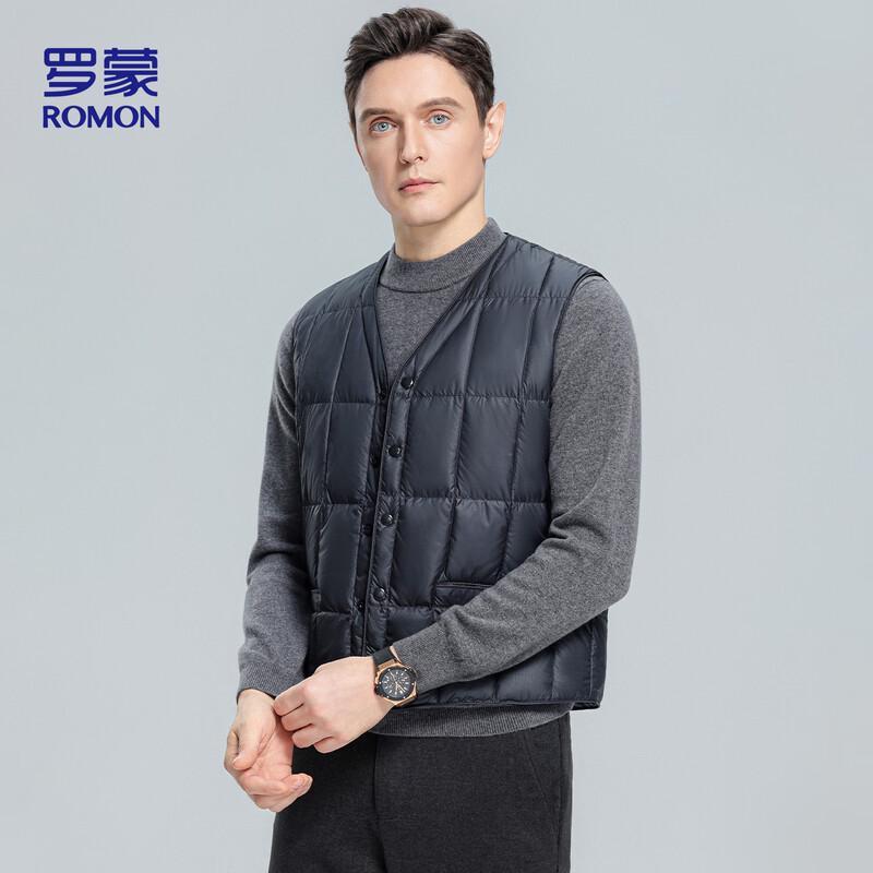 Romon Men's Casual V-Neck Down Vest