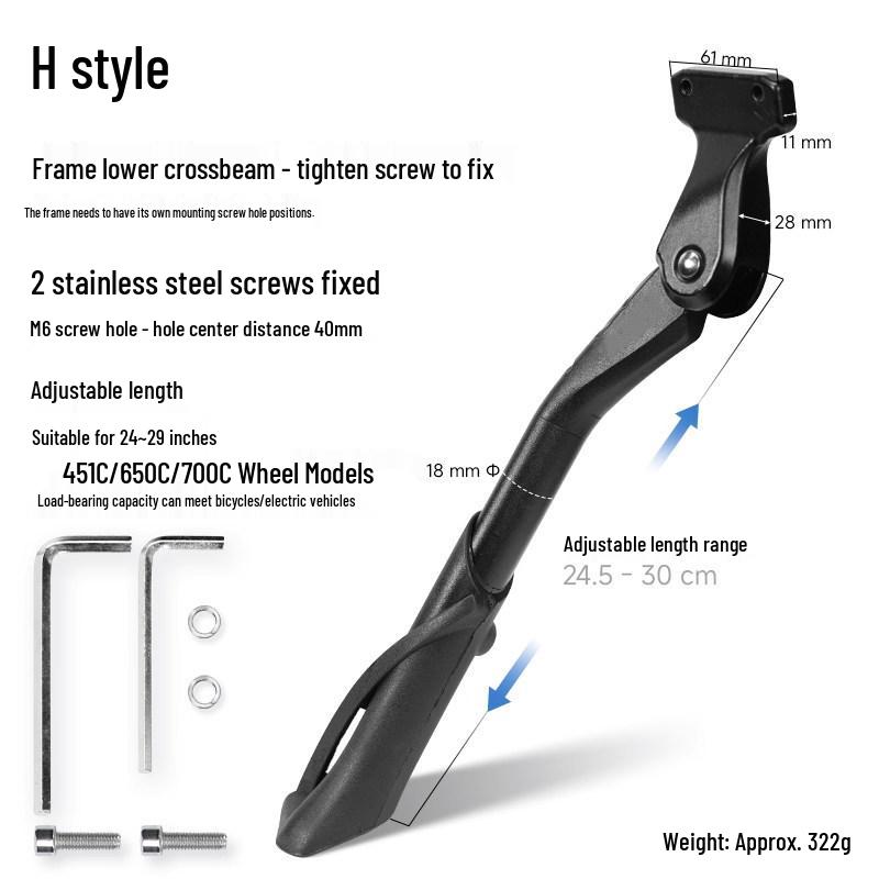 Mountain & Road Bike Kickstand: Complete Vertical Parking Stand with Leg Accessories