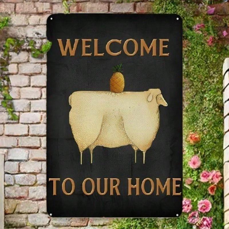Metal Welcome Sign 12x8 Inch Wall Decor for Home Garden Outdoor Indoor