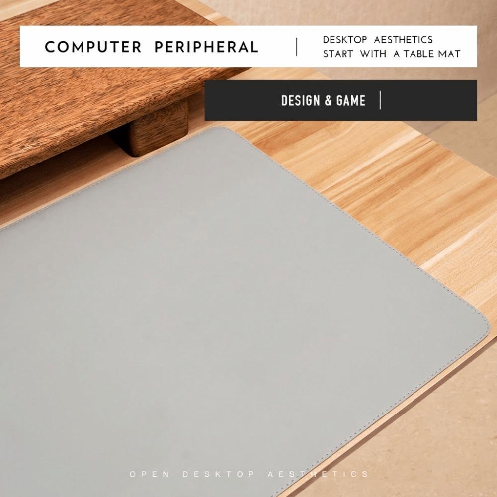 Easy to Clean Stitched Mouse Pad PU Leather Stain-resistant Laptop Computer Mousepad Extra Large Non-slip Writing Pad Students