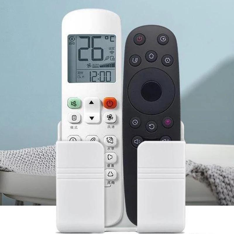 4Pcs Wall Mounted Storage Box Multifunction Punch Free Organizer TV Remote Control Mounted Mobile Phone Plug Charging Holder