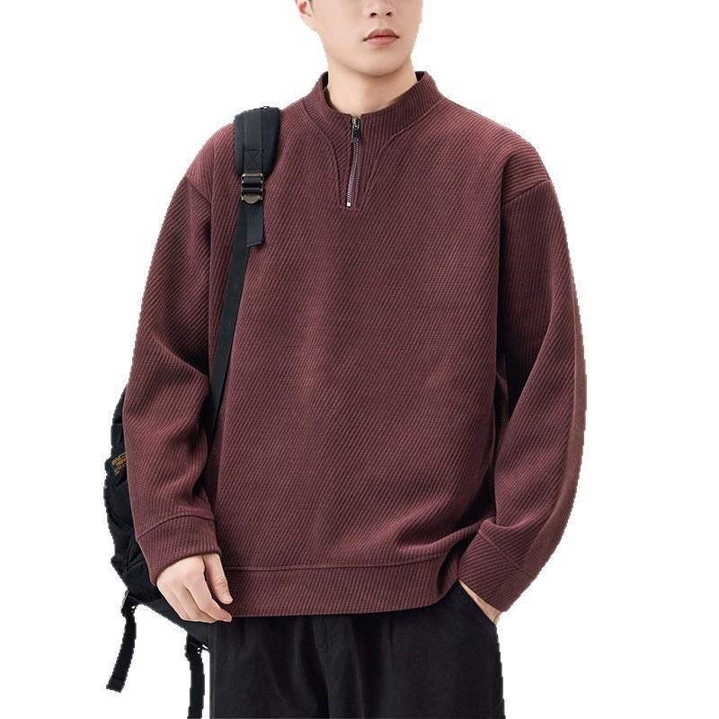 New Autumn and Winter Half Turtleneck Sweatshirt Jacket Men's Large Size Zipper Top