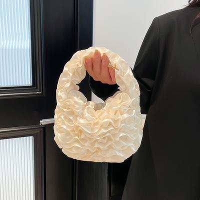 Cukrová Barva Skládaný Design Sladké Dívčí Kabelky Měkká Volánová Elegantní Dámská Spojka Lehká Přenosná Dámská Malá Taška
