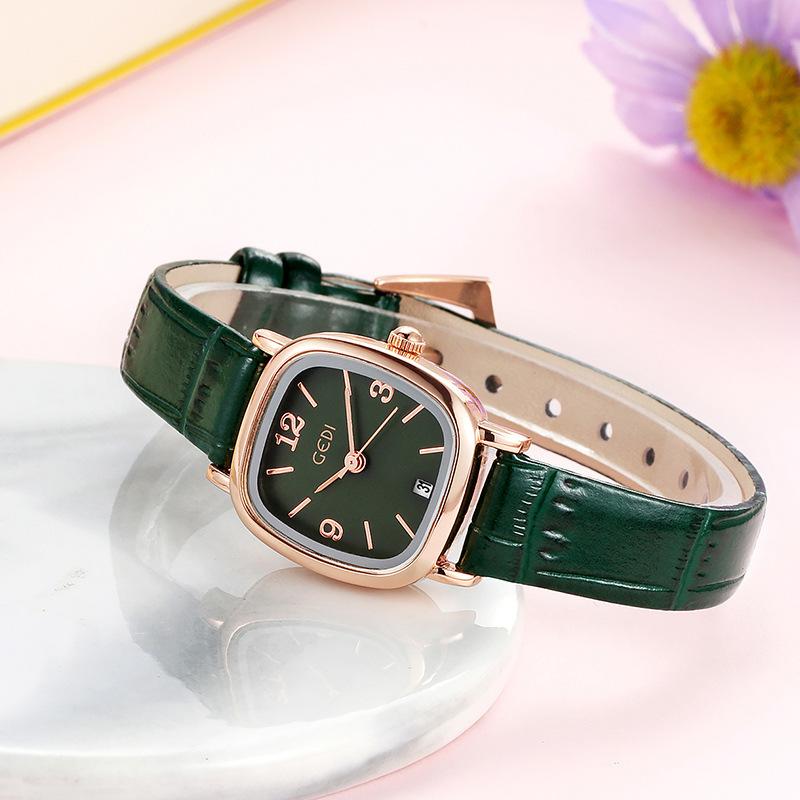 Korean Classic Vintage Square Belt Women'S Fashion Trend Compact Student Calendar Quartz Waterproof Watch