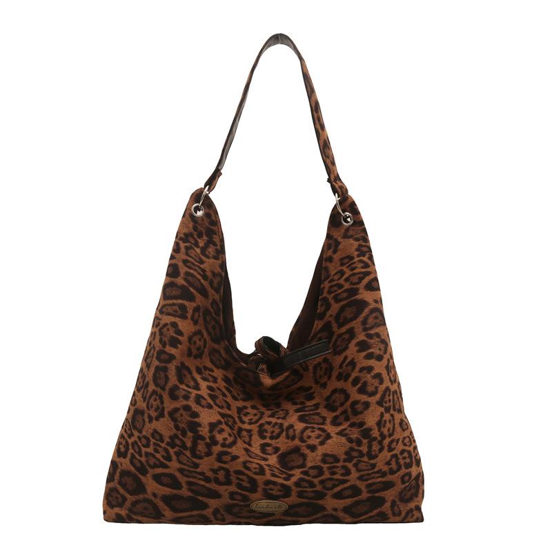 Tasche mit Leopardenmuster mit großer Kapazität für Damen im Herbst und Winter, neue Retro-Casual-Pendeltasche, Handheld-, Schulter-, Achseltasche