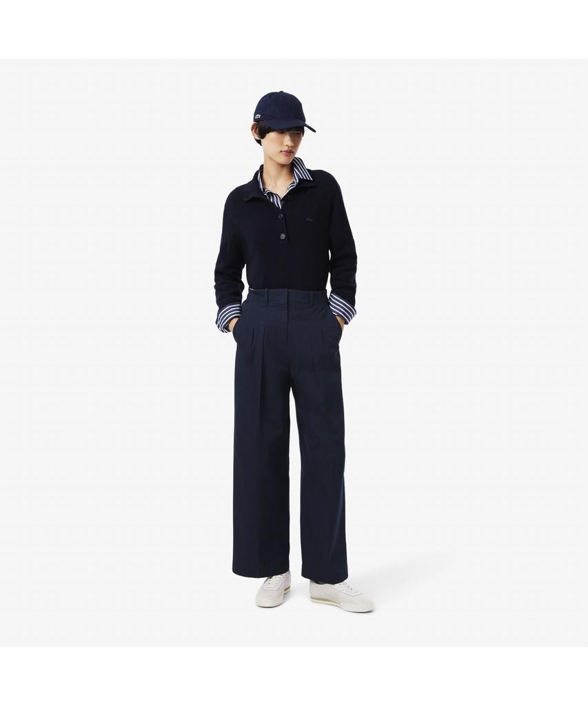 LACOSTE Women'S Wide Fit Chino Tuck Pants Hf2445-55N 166