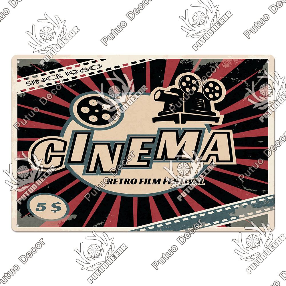 Decor Cinema Vintage Metal Plaque Metal Sign Tin Sign Iron Poster for Movie Theater Club Living Room Home Wall Decor