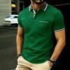 Polo da uomo a maniche corte con colletto e taschino, top casual a vestibilità classica per l'uso quotidiano