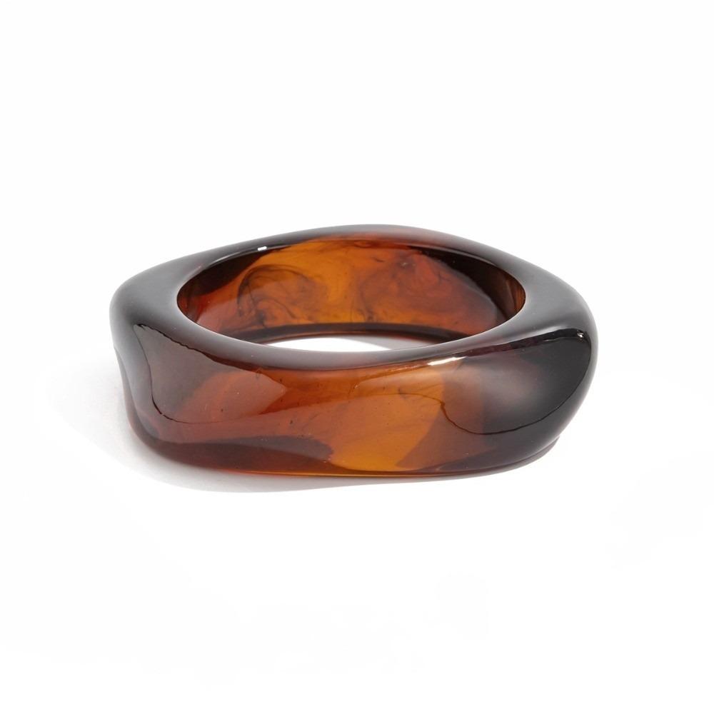 Geometric Irregular Wide Bracelet Bohemian Retro Hand Ring Exaggerated Acrylic Bangle  Gift