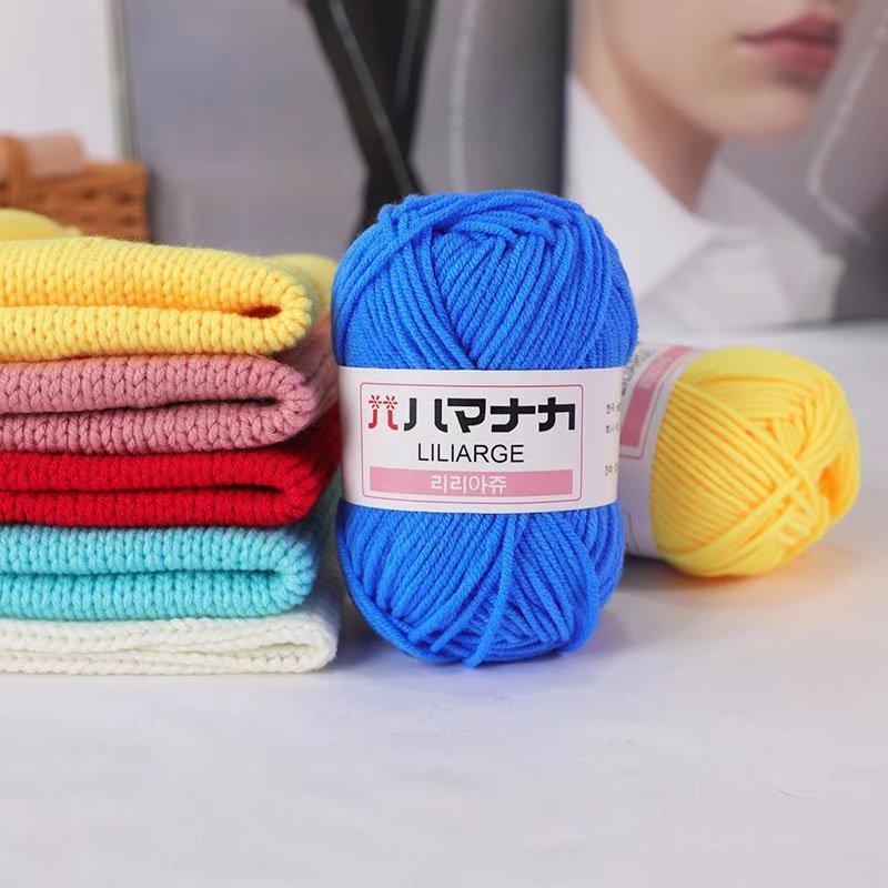 25g Milchbaumwoll-Samtgarn Häkelgarn zum Stricken von Hand Babyweiches Wollknäuel Garn Schal Pullover Mütze Puppen Basteln Nähen