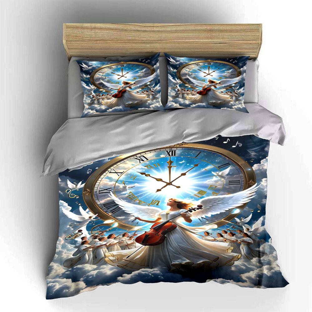Clock, angel, cello, doves. Bedding sets Duvet cover sets Duvet covers Pillowcases(1*Duvet Cover 2*Pillowcases without duvet insert)