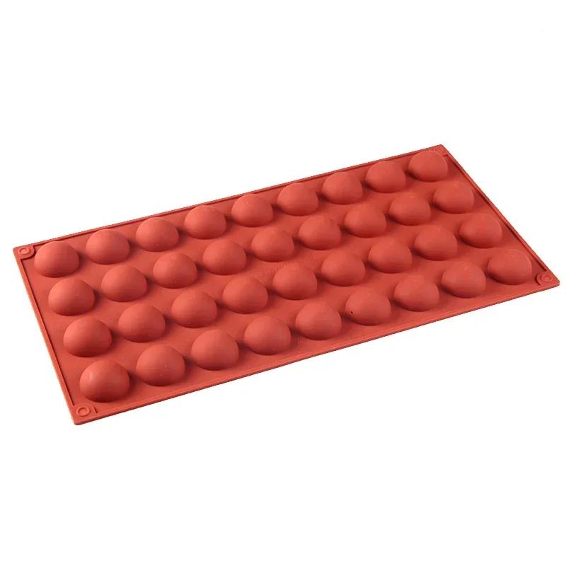 

Half Ball Flat Cylinder Silicone Mold for Baking Halfspere Ball Chocolate Cookie Sandwich Muffin Cupcake Brownie Cake Pudding brick червоний колір