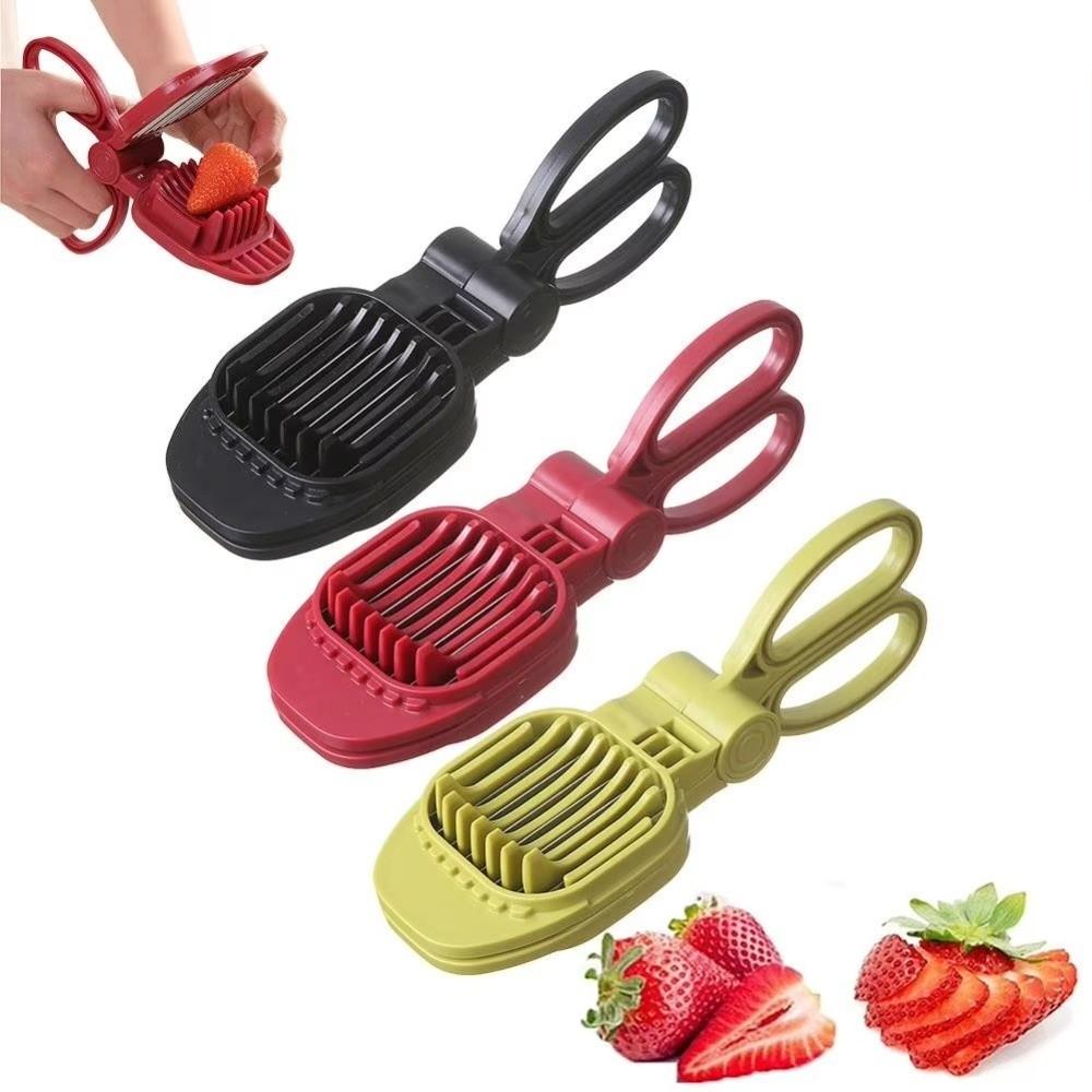 Ergonomic Design Vegetable Fruit Slicer Scissor Shaped Kitchen Gadget New Egg Slicer