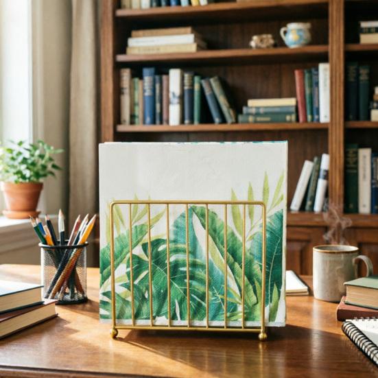 Napkin Holder for Table Iron Wire Standing Napkin Dispenser for Kitchen Dining Table Restaurant Farmhouse Decor