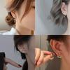 Koreanische Metall-Herz-Ohrstecker Fischschwanz-Perlen-Hängeohrringe für Damen Mädchen Kristall Eleganter Schmuck Geschenk