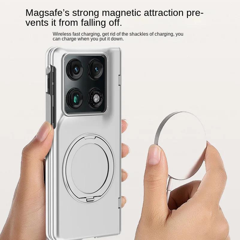 Magnetic Metal Holder With Tempered Glass Film Full Protection Case For Motorola Razr Fold Moto Fold Spring Hinge Folded Cover