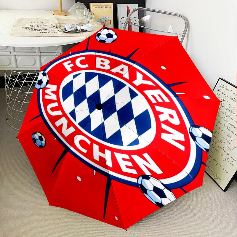 1PC FC Bayern München Printed Umbrella Folding Umbrella, Automatic Umbrella 8-Frame for Travel, Camping Fan Gifts Christmas Gifts