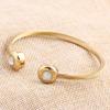Personalized Cable Symmetrical Round Opening Inlaid Zirconium Bangle Bracelet