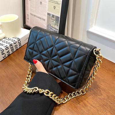 Damentaschen Mode Thread Flap Umhängetasche Weiches Leder Kleine Quadratische Business Travel Casual Messenger Bag