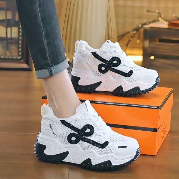 

Height-increasing shoes women s summer new versatile thick-soled rhinestone hollow sandals 35 чёрный