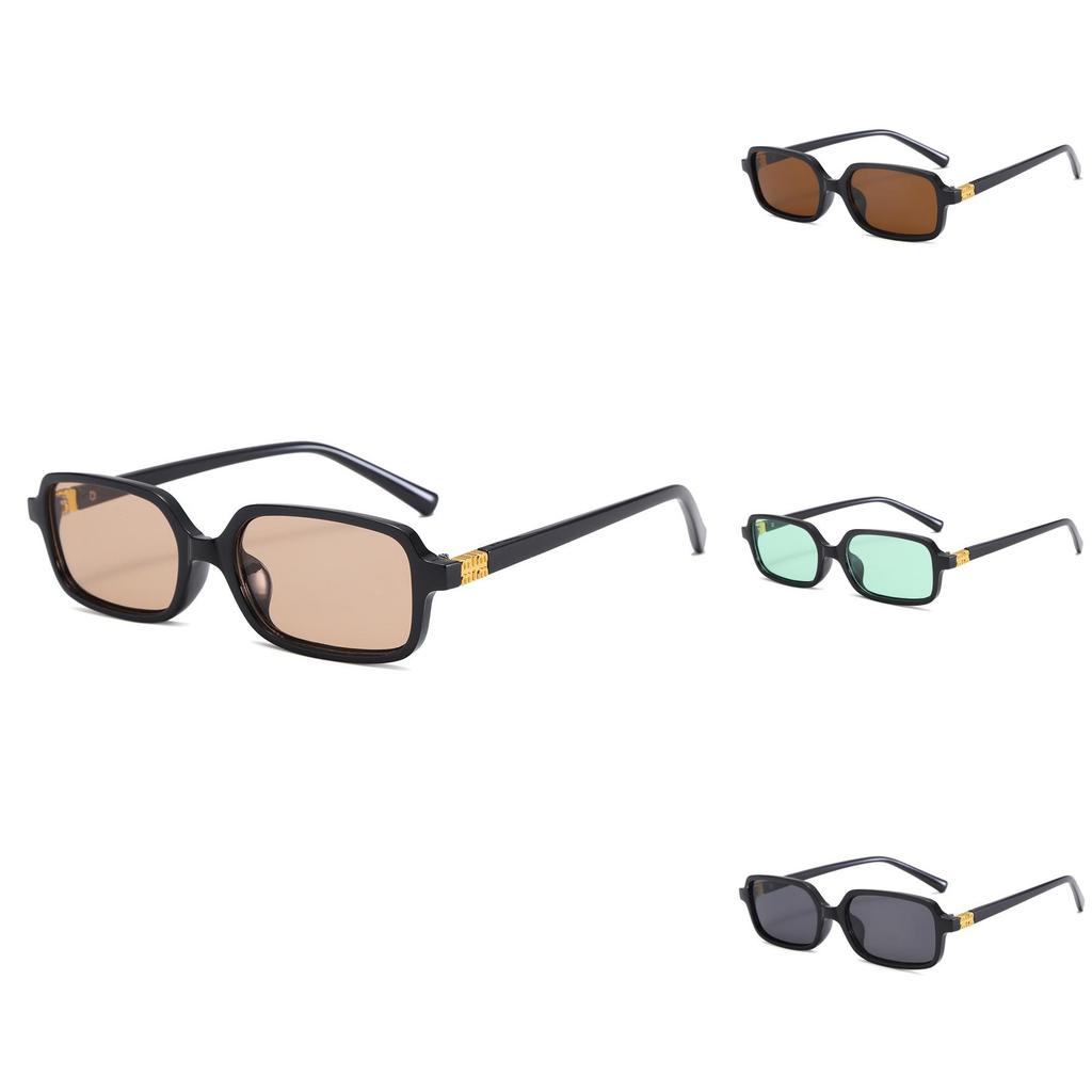 New Narrow Frame Leopard Print Square Sunglasses For Outdoor Travel And Fashion