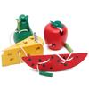 Montessori Toy Worm Eat Fruit Wooden Puzzle Toy Kids Fingers Flexible Training Twisting Worm Educational Toys For Children Gifts