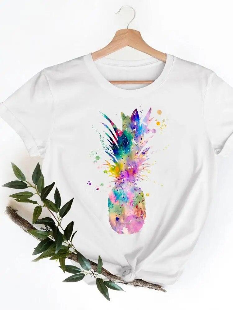 Short Sleeve Ladies Print T-shirts Geometric Spring  Clothing Women T Clothes Summer Casual Fashion Female Graphic Tee